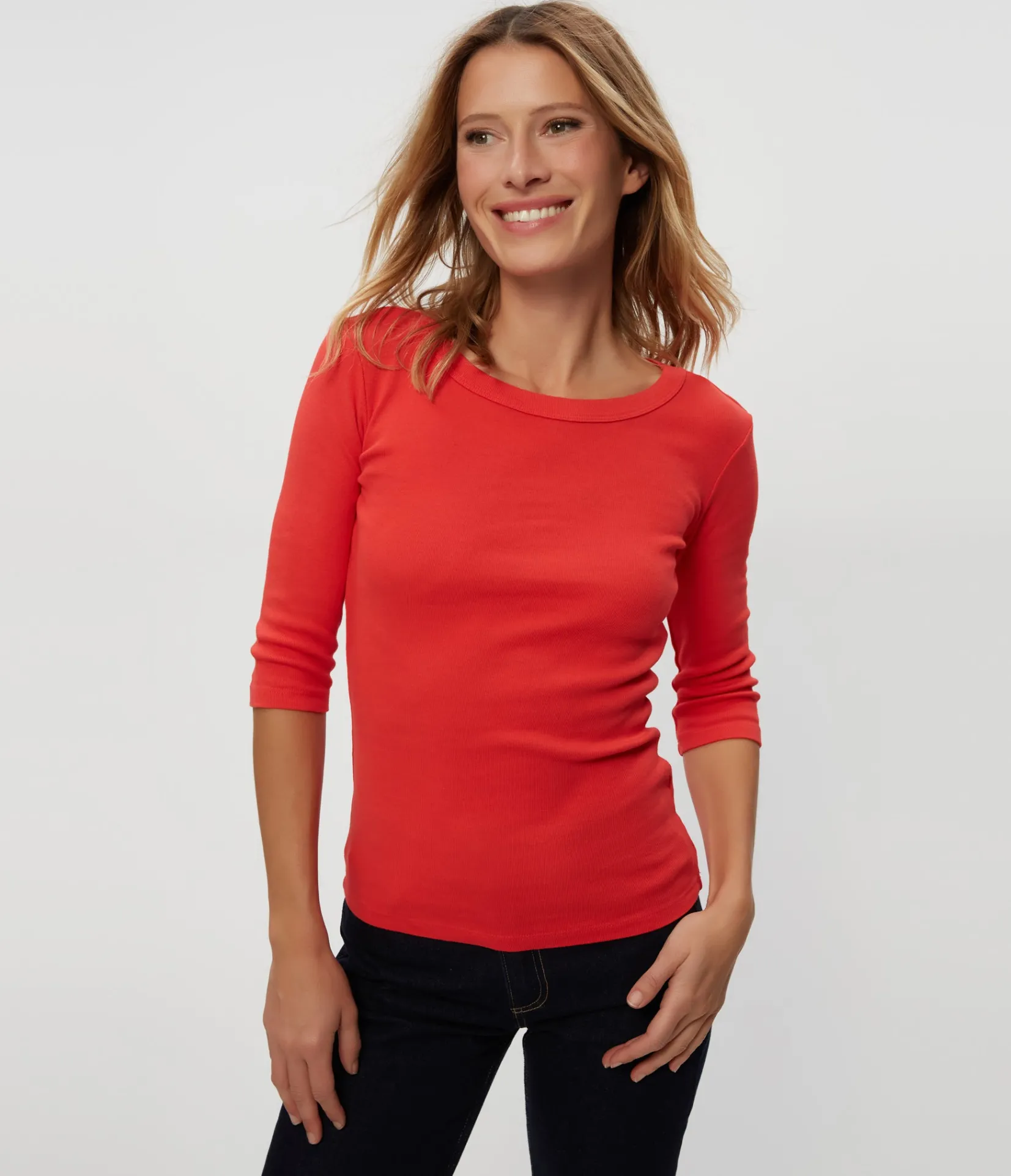 dot__sleeve_tee_72.webp Michael Stars Dot 3/4 Sleeve Tee- T-Shirts | 1x1 Cotton T-Shirts