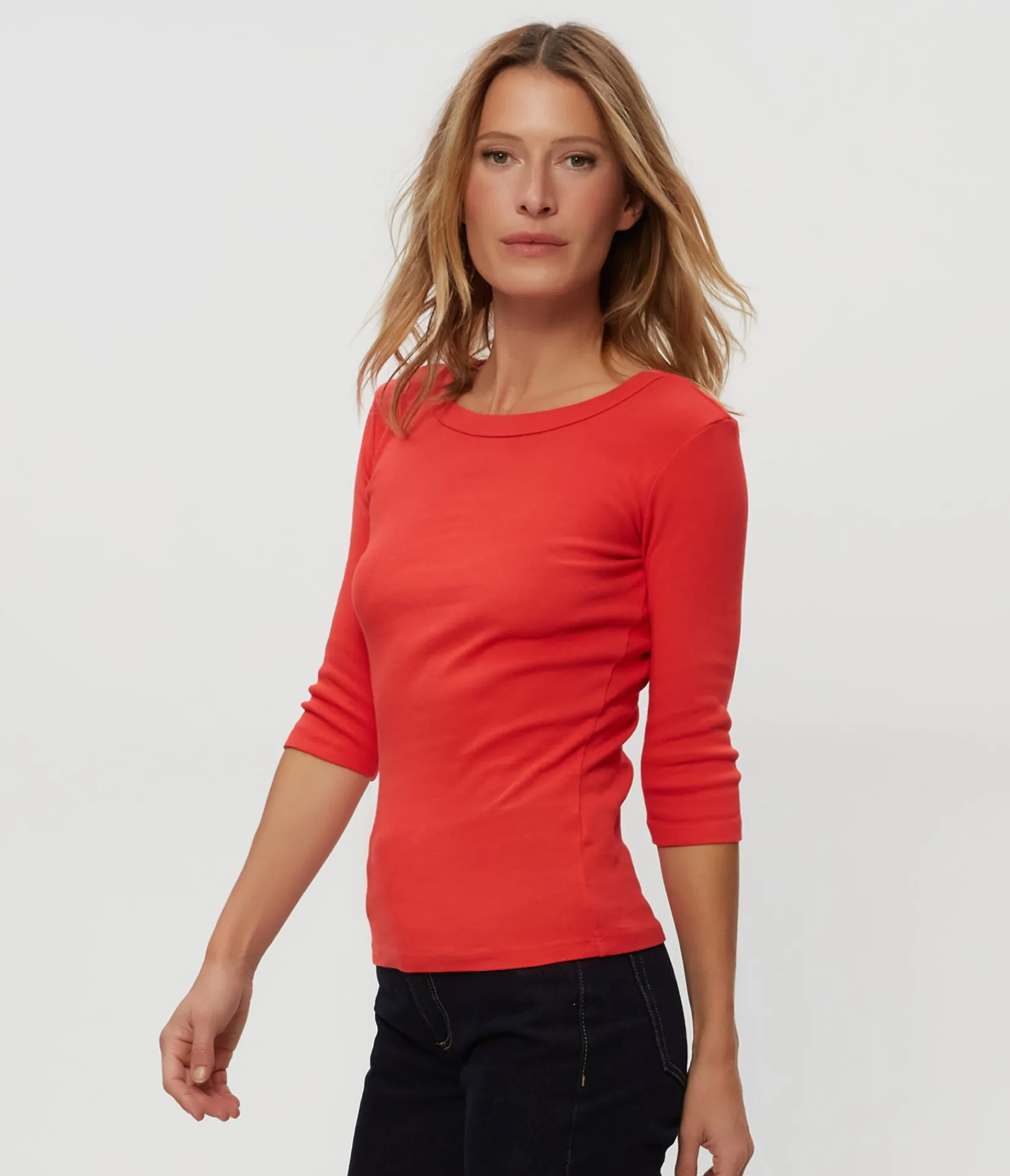 dot__sleeve_tee_74.webp Michael Stars Dot 3/4 Sleeve Tee- T-Shirts | 1x1 Cotton T-Shirts