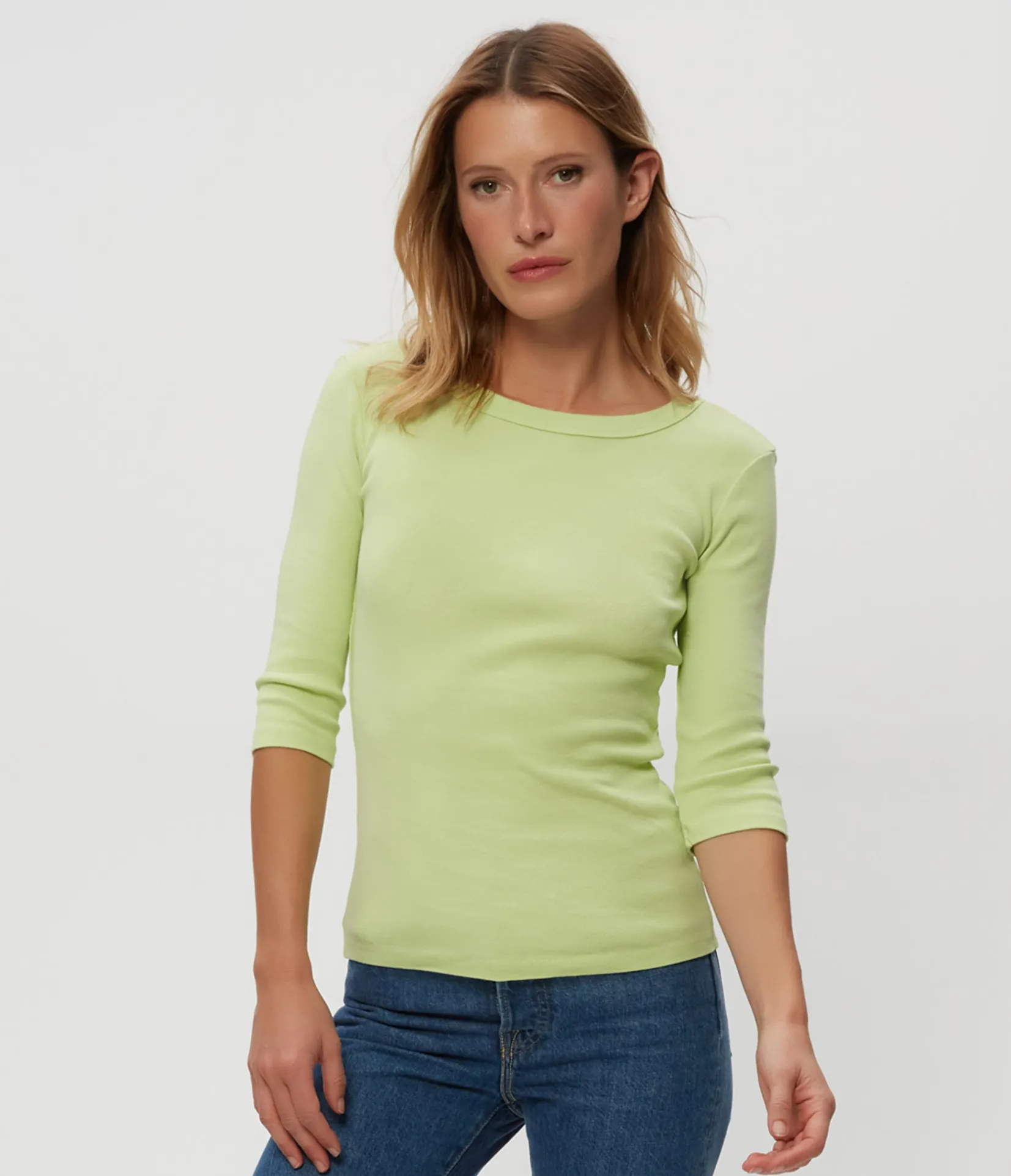 dot__sleeve_tee_78.webp Michael Stars Dot 3/4 Sleeve Tee- T-Shirts | 1x1 Cotton T-Shirts