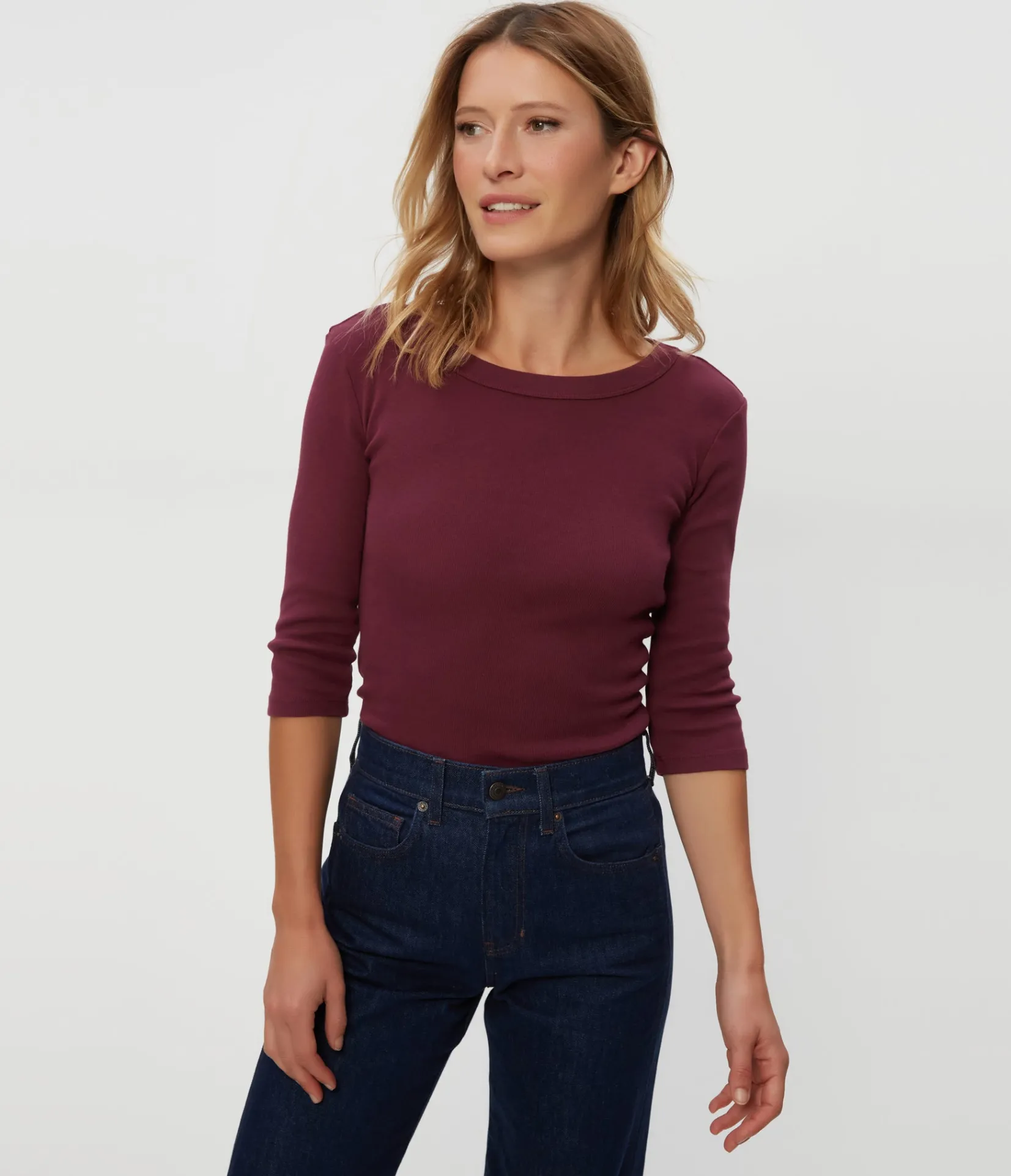 dot__sleeve_tee_8.webp Michael Stars Dot 3/4 Sleeve Tee- T-Shirts | 1x1 Cotton T-Shirts