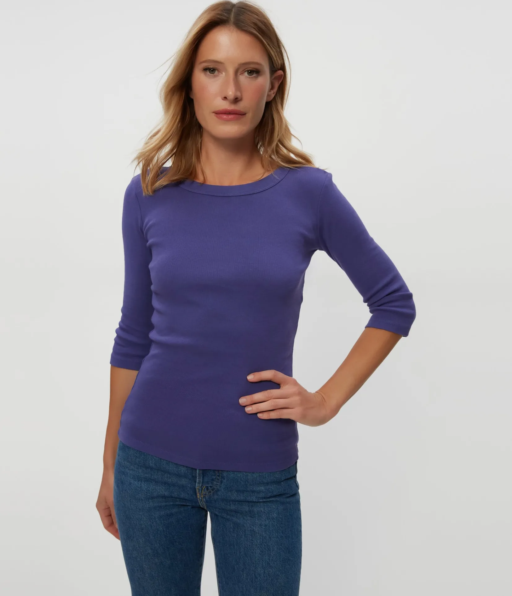 dot__sleeve_tee_84.webp Michael Stars Dot 3/4 Sleeve Tee- T-Shirts | 1x1 Cotton T-Shirts