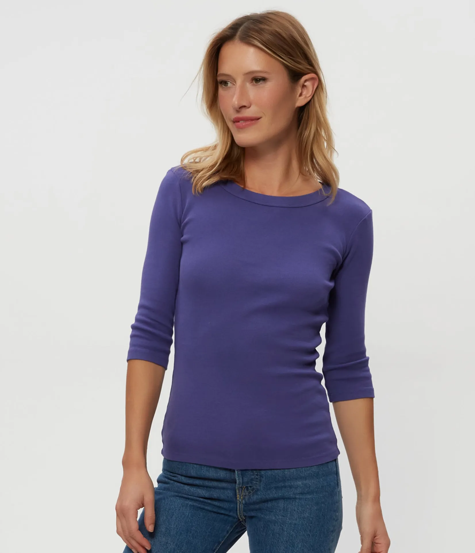 dot__sleeve_tee_86.webp Michael Stars Dot 3/4 Sleeve Tee- T-Shirts | 1x1 Cotton T-Shirts