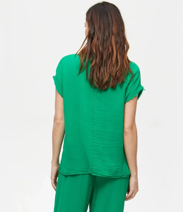 Michael Stars Draya Gauze V-Neck Top- Tops, Blouses & Shirts