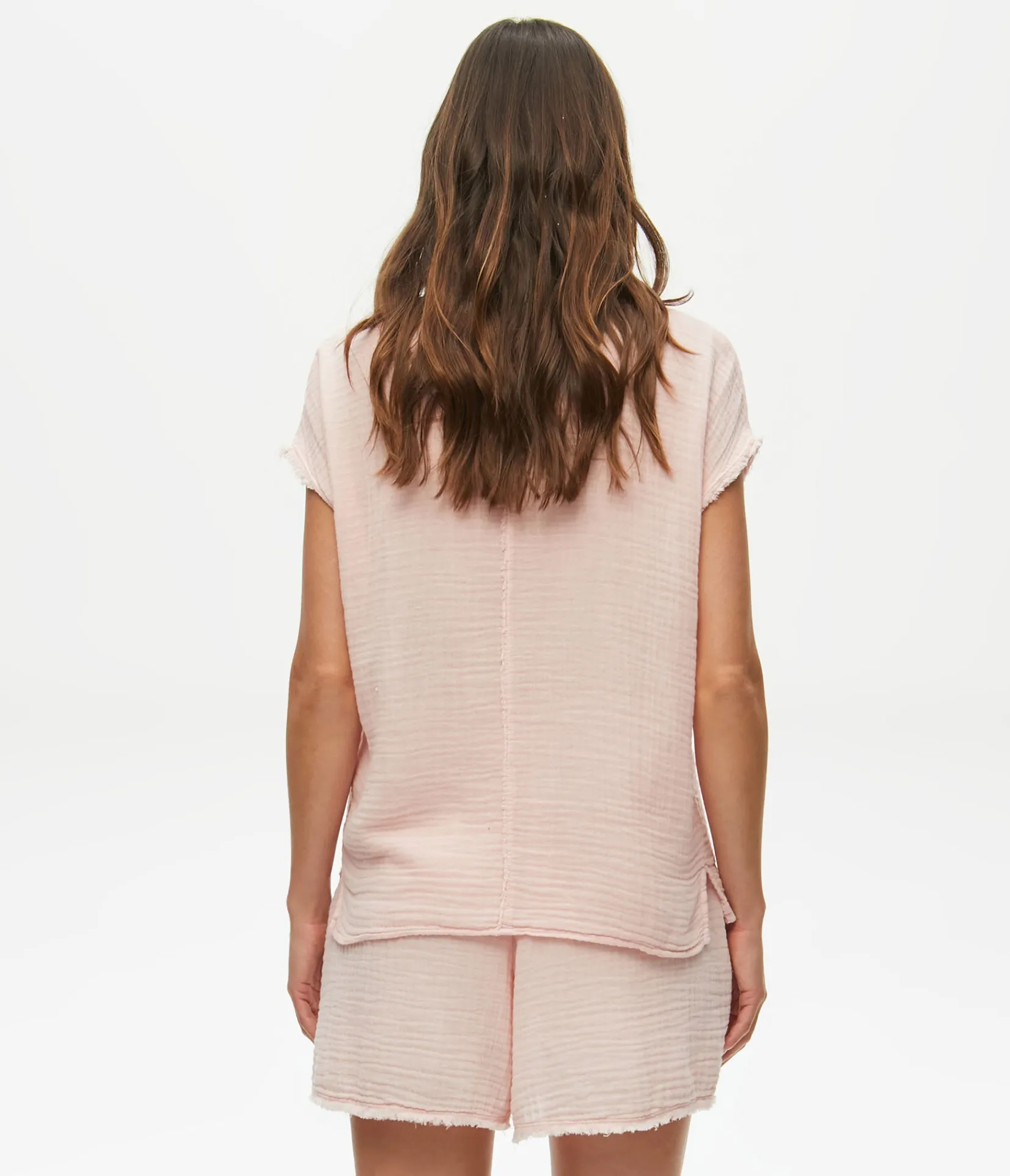 draya_gauze_vneck_top_42.webp Michael Stars Draya Gauze V-Neck Top- Tops, Blouses & Shirts