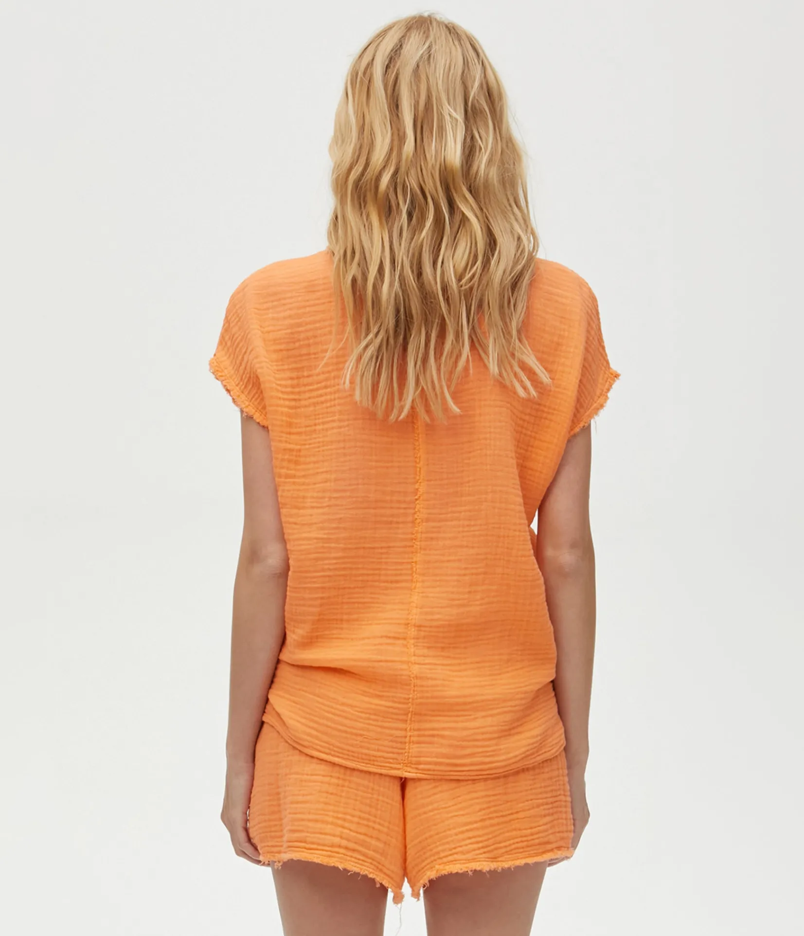 draya_gauze_vneck_top_46.webp Michael Stars Draya Gauze V-Neck Top- Tops, Blouses & Shirts