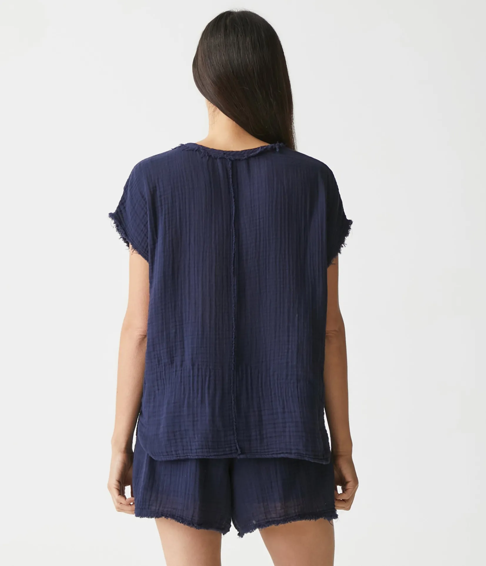 draya_gauze_vneck_top_62.webp Michael Stars Draya Gauze V-Neck Top- Tops, Blouses & Shirts
