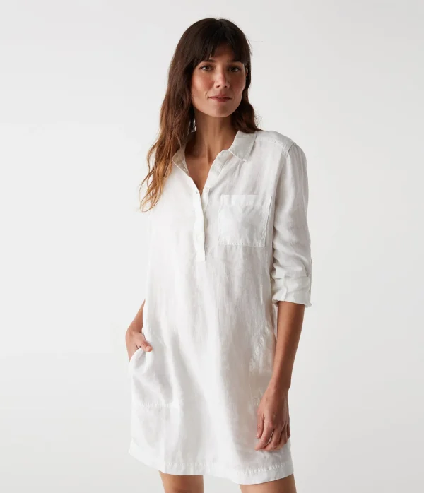 Michael Stars Eleanor Linen Shirt Dress- Dresses | Mini Dresses