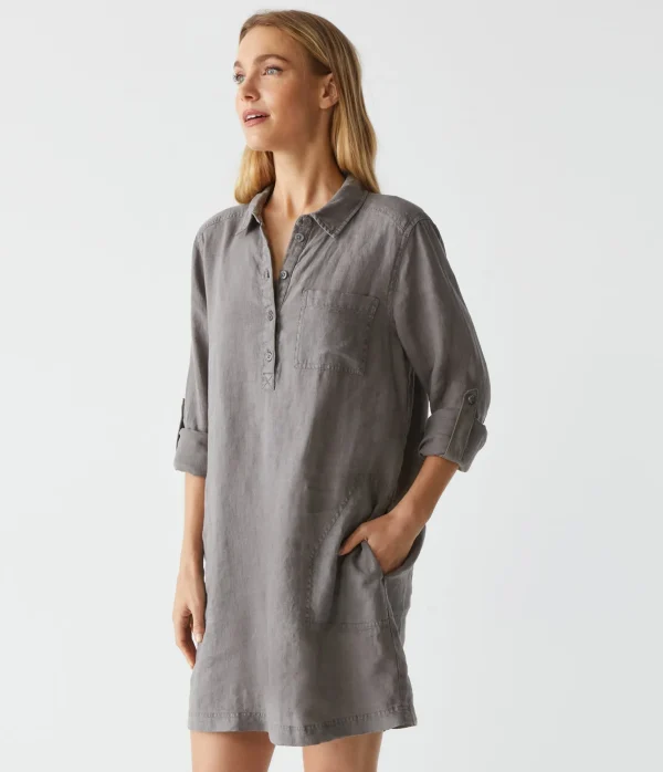 Michael Stars Eleanor Linen Shirt Dress- Dresses | Mini Dresses