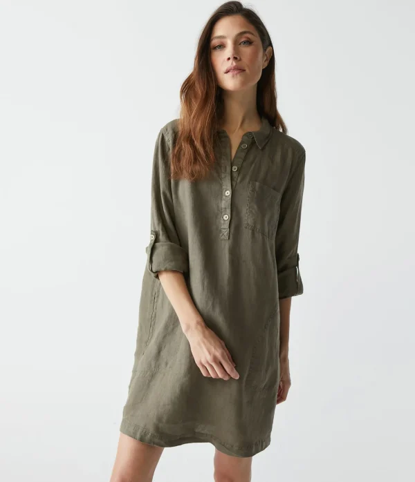 Michael Stars Eleanor Linen Shirt Dress- Dresses | Mini Dresses