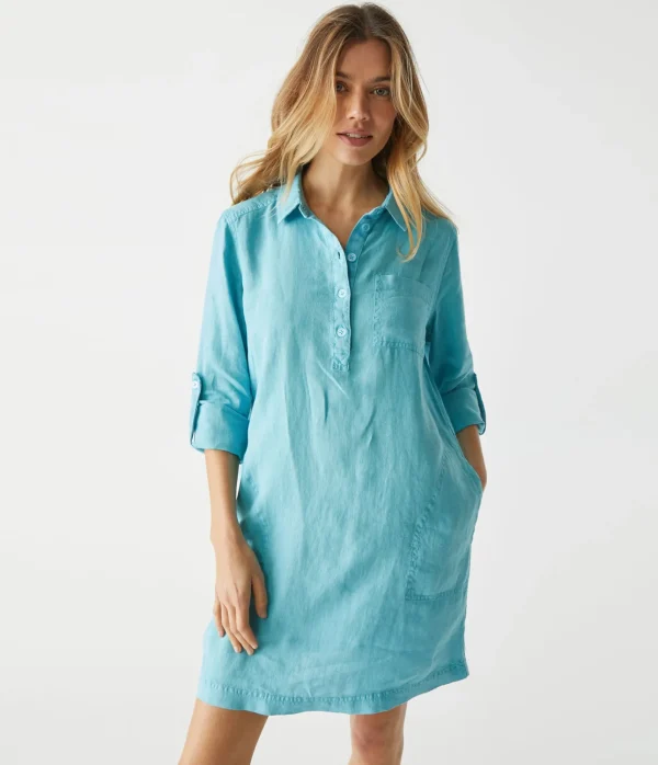Michael Stars Eleanor Linen Shirt Dress- Dresses | Mini Dresses