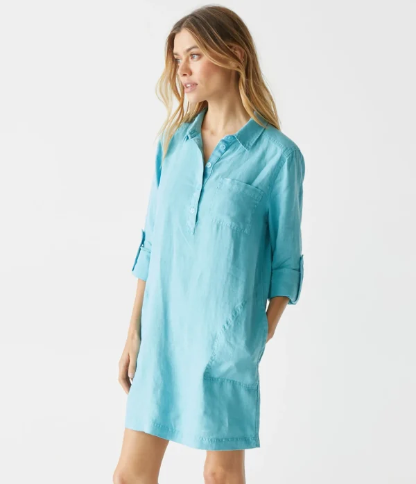 Michael Stars Eleanor Linen Shirt Dress- Dresses | Mini Dresses