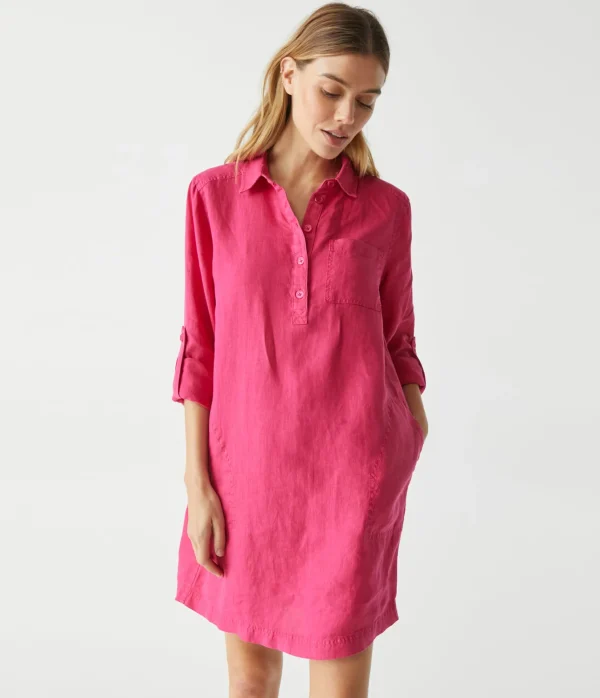 Michael Stars Eleanor Linen Shirt Dress- Dresses | Mini Dresses