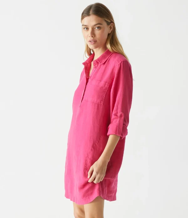 Michael Stars Eleanor Linen Shirt Dress- Dresses | Mini Dresses