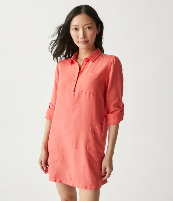 Michael Stars Eleanor Linen Shirt Dress- Dresses | Mini Dresses