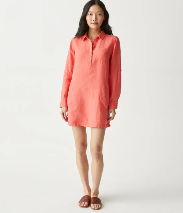 Michael Stars Eleanor Linen Shirt Dress- Dresses | Mini Dresses
