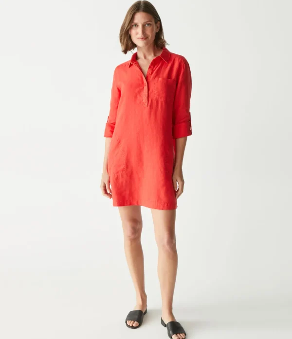 Michael Stars Eleanor Linen Shirt Dress- Dresses | Mini Dresses