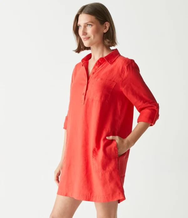 Michael Stars Eleanor Linen Shirt Dress- Dresses | Mini Dresses