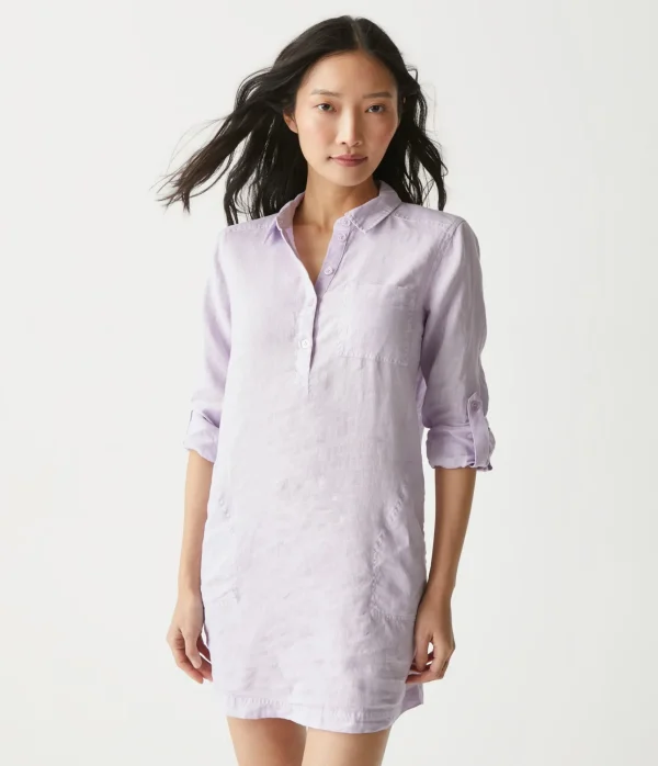 Michael Stars Eleanor Linen Shirt Dress- Dresses | Mini Dresses