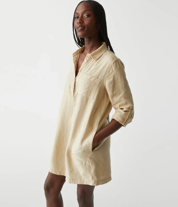 Michael Stars Eleanor Linen Shirt Dress- Dresses | Mini Dresses