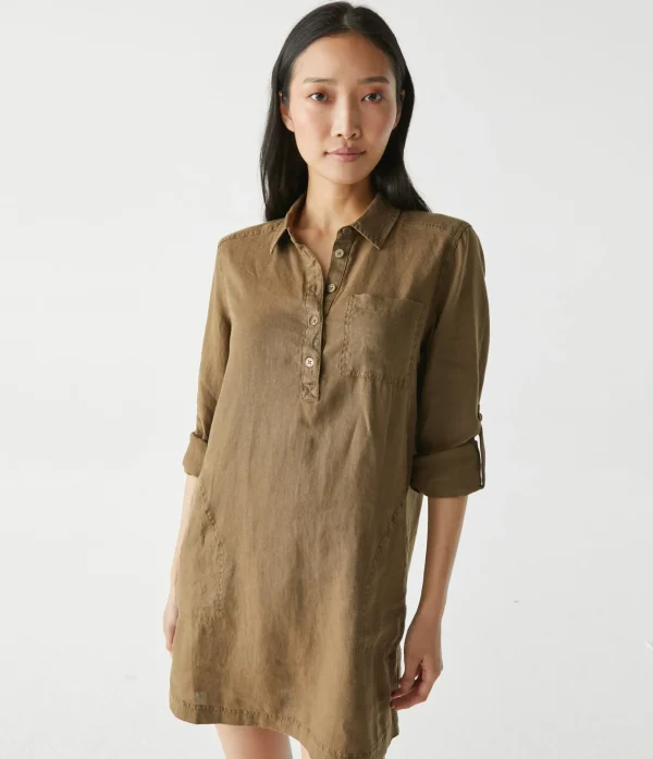 Michael Stars Eleanor Linen Shirt Dress- Dresses | Mini Dresses