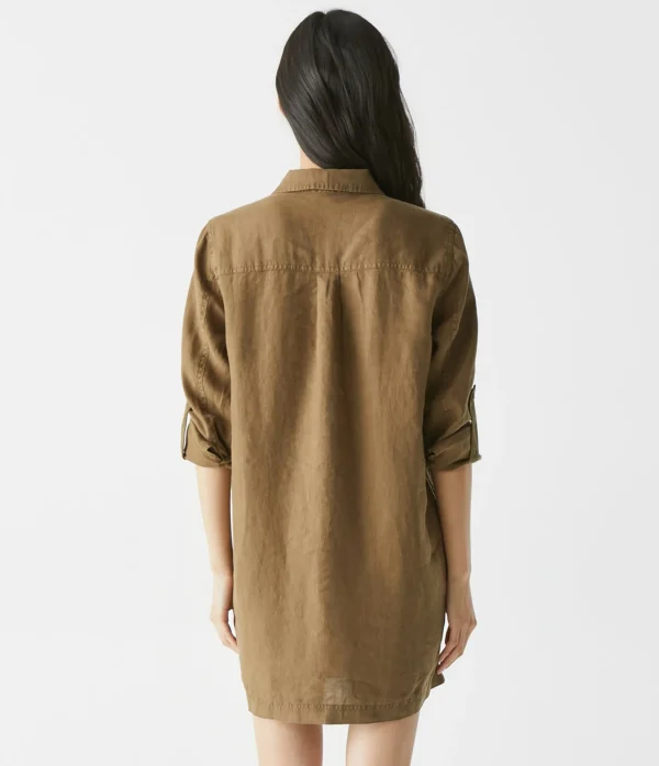 Michael Stars Eleanor Linen Shirt Dress- Dresses | Mini Dresses