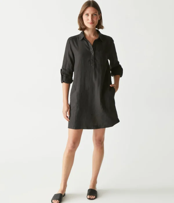 Michael Stars Eleanor Linen Shirt Dress- Dresses | Mini Dresses