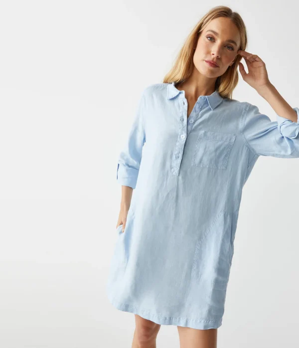 Michael Stars Eleanor Linen Shirt Dress- Dresses | Mini Dresses
