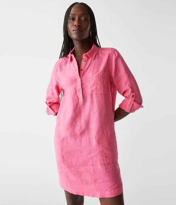 Michael Stars Eleanor Linen Shirt Dress- Dresses | Mini Dresses