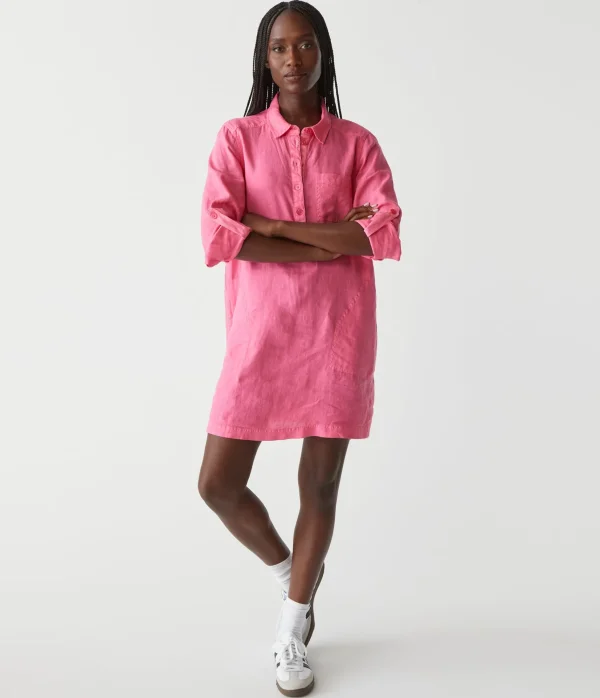 Michael Stars Eleanor Linen Shirt Dress- Dresses | Mini Dresses