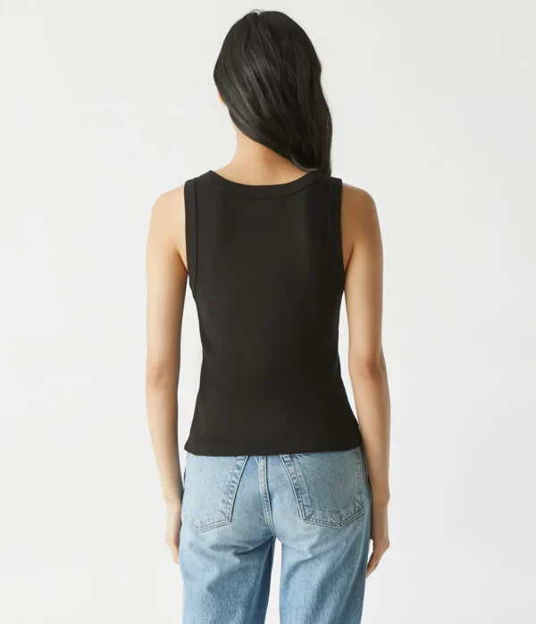 Michael Stars Elodie Cropped Scoop Neck Tank- Tank Tops | 1x1 Cotton T-Shirts