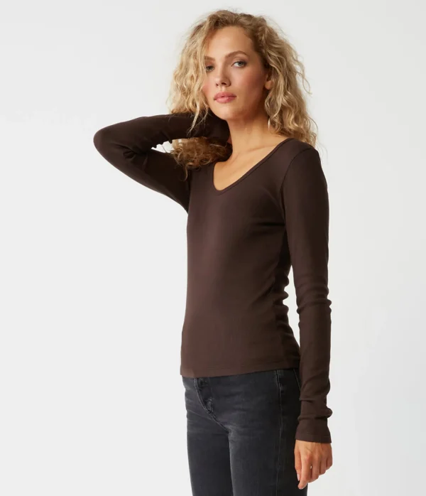 Michael Stars Emilia Scoop Neck Tee- T-Shirts | Ultra Rib T-Shirts