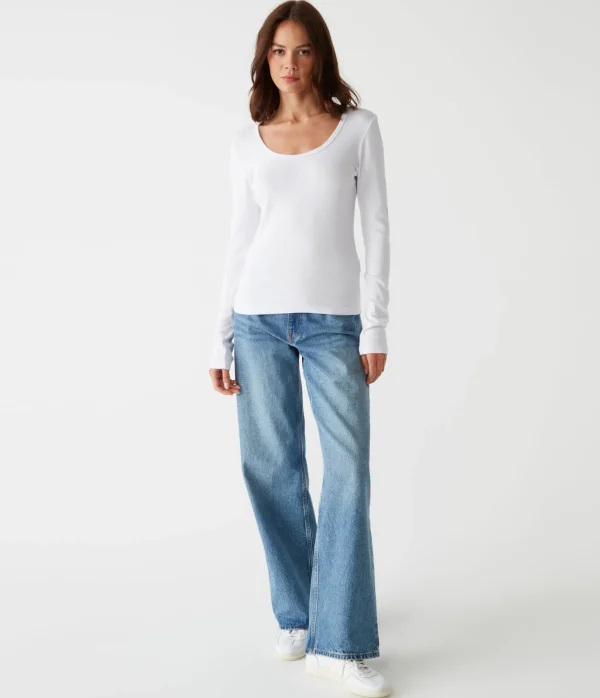 Michael Stars Emilia Scoop Neck Tee- T-Shirts | Ultra Rib T-Shirts
