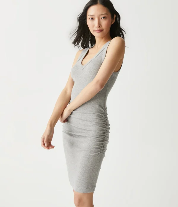 Michael Stars Esme Ribbed Dress- Dresses | Knee Length Dresses