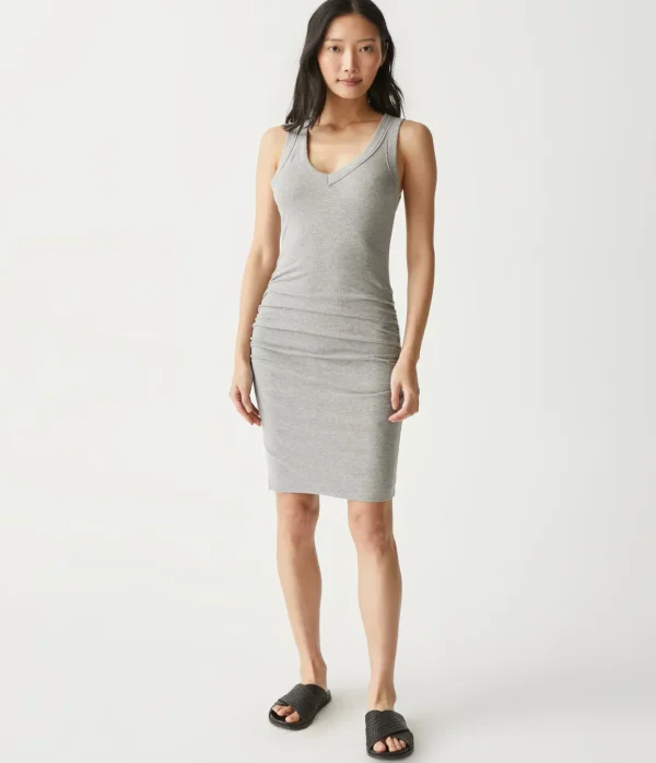 Michael Stars Esme Ribbed Dress- Dresses | Knee Length Dresses