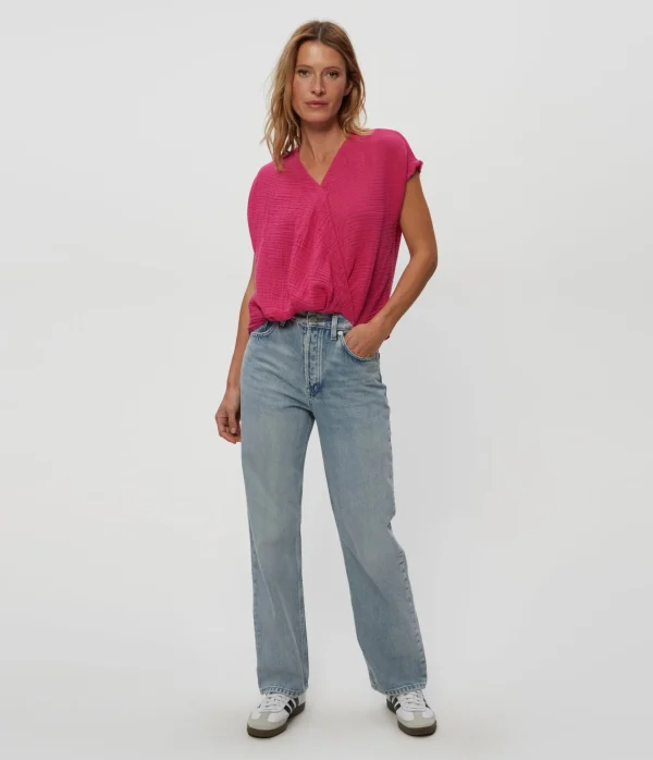 Michael Stars Evie Gauze Surplice Top- Tops, Blouses & Shirts