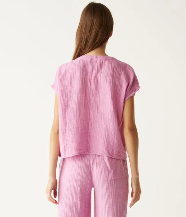 Michael Stars Evie Gauze Surplice Top- Tops, Blouses & Shirts