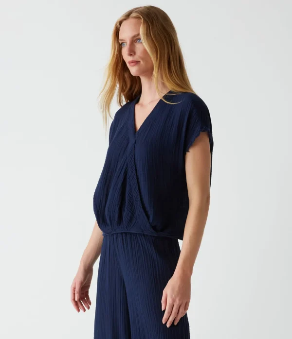 Michael Stars Evie Gauze Surplice Top- Tops, Blouses & Shirts