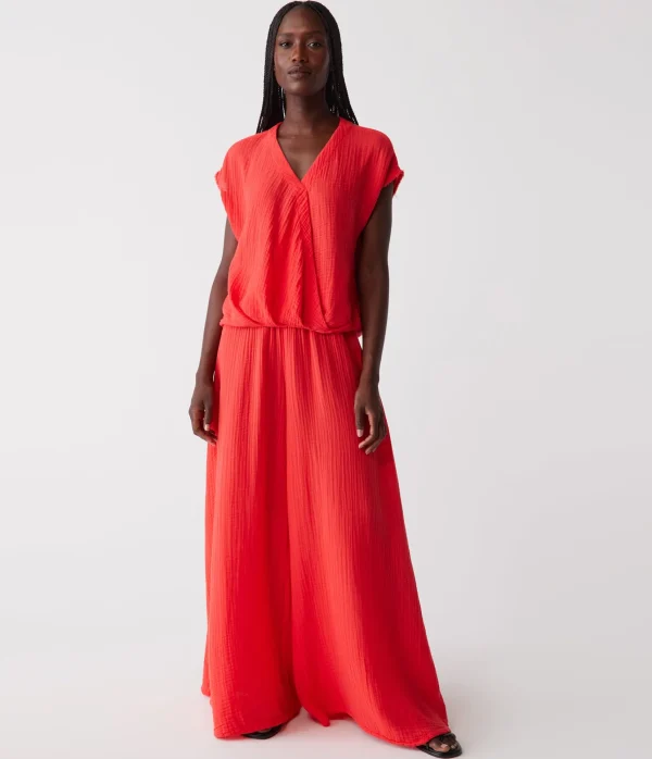 Michael Stars Evie Gauze Surplice Top- Tops, Blouses & Shirts