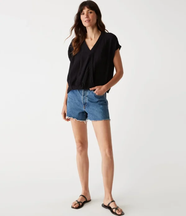 Michael Stars Evie Gauze Surplice Top- Tops, Blouses & Shirts