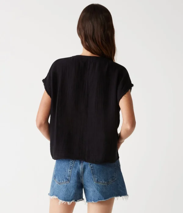 Michael Stars Evie Gauze Surplice Top- Tops, Blouses & Shirts
