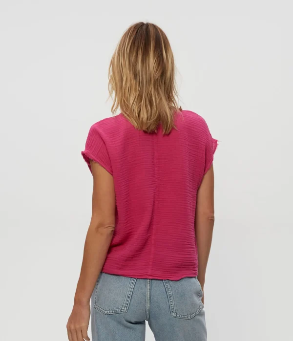 Michael Stars Evie Gauze Surplice Top- Tops, Blouses & Shirts