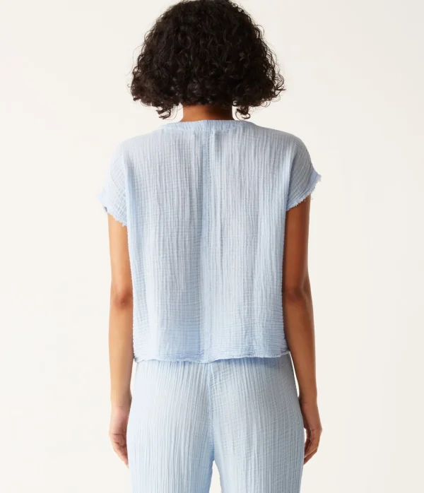 Michael Stars Evie Gauze Surplice Top- Tops, Blouses & Shirts