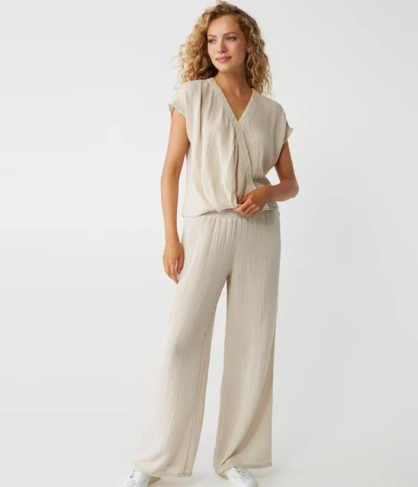 Michael Stars Evie Gauze Surplice Top- Tops, Blouses & Shirts