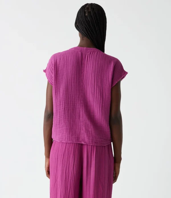 Michael Stars Evie Gauze Surplice Top- Tops, Blouses & Shirts