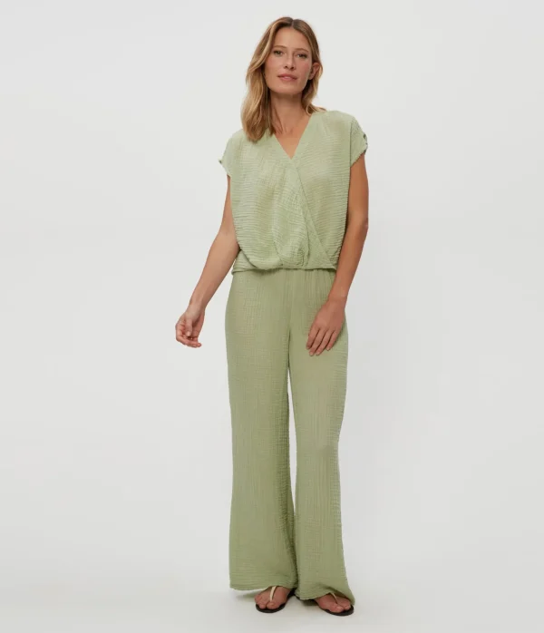 Michael Stars Evie Gauze Surplice Top- Tops, Blouses & Shirts