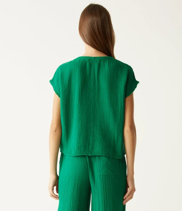 Michael Stars Evie Gauze Surplice Top- Tops, Blouses & Shirts