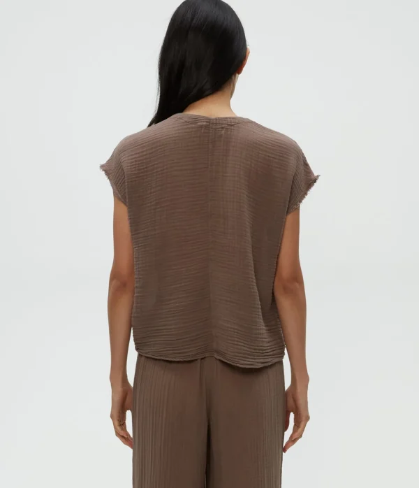 Michael Stars Evie Gauze Surplice Top- Tops, Blouses & Shirts