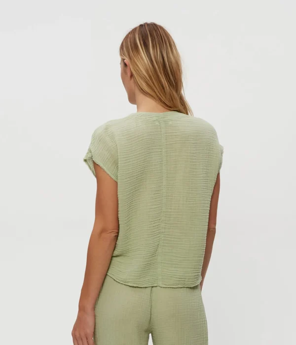 Michael Stars Evie Gauze Surplice Top- Tops, Blouses & Shirts