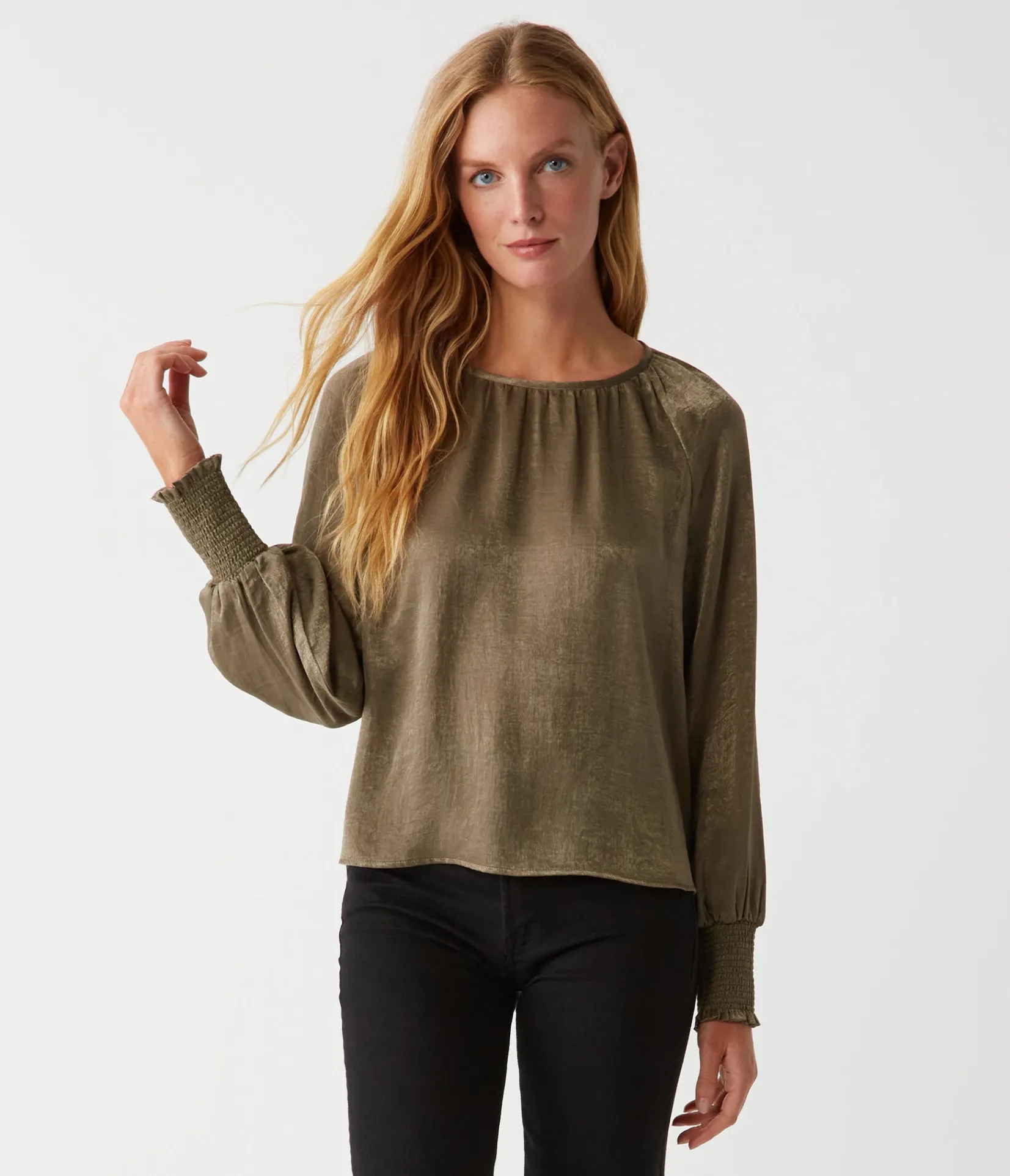 fabi_hammered_satin_top_0.webp Michael Stars Fabi Hammered Satin Top- Tops, Blouses & Shirts