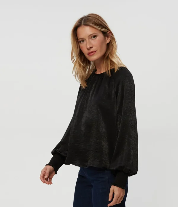 Michael Stars Fabi Hammered Satin Top- Tops, Blouses & Shirts
